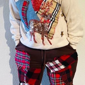 SOLD!!! 🔥Exclusive Customized brown patched jogger set